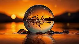Glowing Glass Sphere Screensaver | 1 Hour | Water Ripples Background Video