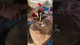 Mutton Paya legs bones cutting skills please subscribe