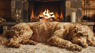 Peaceful Dog Sleeping Near the Fire 🐾🔥 | Calm Piano & Fireplace Sounds