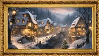 christmas village frame tv art modern abstract screensaver framed 4khd  wallpaper winter frame golds