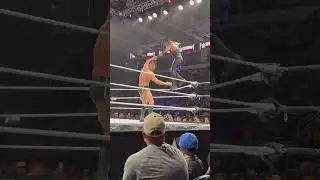 Damian Priest doing Undertaker&rsquo;s rope walk at the #WWE live event in #WWEFortMyers