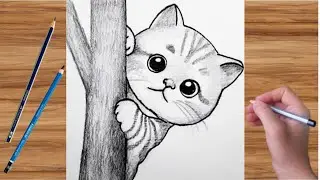 How to Draw a Cute Kitten | Simple Pencil Drawing for Beginners