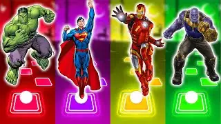 💥Hulk 🆚 Superman 🆚 Iron Man 🆚 Thanos Tiles Hop Edm Rush💥