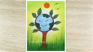 Save The EARTH With Simple Drawing Steps, World Forest Day Poster Drawing