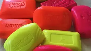 Cutting of colored soap. Dry white soap. ASMR video # 464