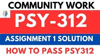 psy312 community Work project fall 2024 | psy312 assignment 1 Solution | how to pass psy312 project