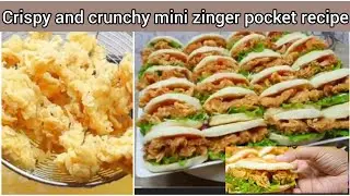Mini Pocket crispy zinger recipe /pita bread recipe /make and freeze recipe