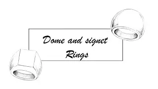 How to draw a dome ring and a signet ring : sketching jewelry for beginners in step by step
