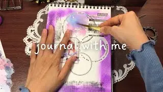 ASMR creative journaling | purple themed collage with me 💜💫