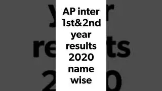 AP inter results name wise 2020