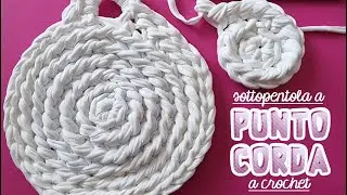Uncinetto facile: sottopentola a punto corda a crochet
