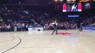Salsa solo performance during the half time at a Richmond Spiders game