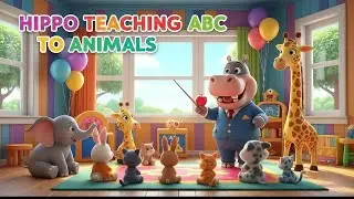 HIPPO TEACHING ABC TO ANIMALS Learning Song | FUN NURSERY RHYMES FOR LEARNING AND SINGING