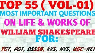 William Shakespeare || Life and works of Shakespeare || English notes TGT PGT KVS NVS DSSSB UGC- NET