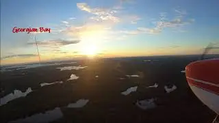 Sunset Flight around Parry Sound, Ontario Canada in my Cessna 150