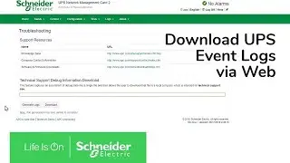 Downloading UPS Event Logs from Network Management Card 2 via Web | Schneider Electric Support