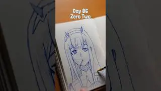 Рисую Зеро Ту шариковой ручкой! #zerotwo #darlinginthefranxxzerotwo