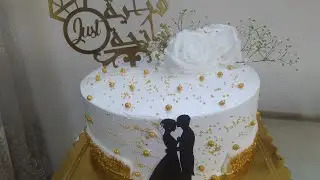 تزيين تورته خطوبه أو  قرايه الفاتحه بطريقه سهله وديزاين سهل ورقيق 🌸👩‍❤️‍👨🎬