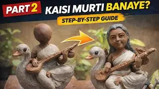 Saraswati Mata Clay Sculputure Making ,Clay Art Making, मिट्टी से बनी सरस्वती माता मूर्ति ,@NASculpt