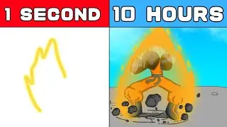 Stickman Dragon ball aura animation in 1 SECOND vs 10 HOURS