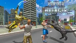 Superhero Panther Flying City Survival