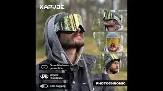 Kapvoe Photochromic UV400 Protection Snow Glasses，so beautiful