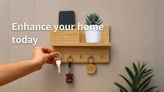 Key Holder With Mobile stand, Wall Mounted Wooden Key Holder With 5 Hooks, Key Holders for Home Wall