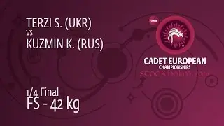 1/4 FS - 42 kg: K. KUZMIN (RUS) df. S. TERZI (UKR), 10-3