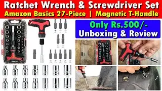 Amazon Basics 27 Piece Magnetic T Handle Ratchet Wrench & Screwdriver Unboxing & Review
