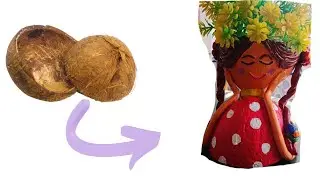 Coconut shell DIY #Coconut shell reuse # recycle craft 