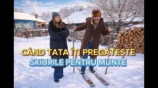 Când tata îți pregătește skiurile pentru munte