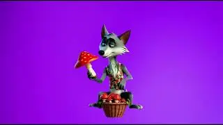 Le grand m&eacute;chant loup et les champignons 4k Green Screen