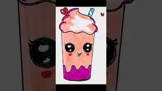 Doodle chocolate vanilla cream milkshake Drawing easy step by step