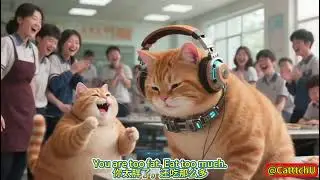 Cat is too fat,his classmate laugh at him