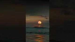 Moonlight, Beach, Moon, Night, Sky, Water, Sea, Ocean, Twilight Aesthetic Video #shorts #music #sea