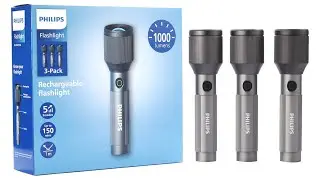 PHILIPS - AIRCRAFT ALUMINIUM ALLOY LED | RECHARGEABLE FLASH LIGHT 1000 LUMENS