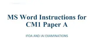 CM1 | Обозначения, интеграция и аннуитет | Пример, решённый в MS Word