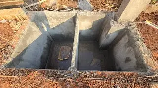 2 block septic tank design with footing inside any problem