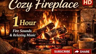 Cozy Fireplace 🔥 1 Hour of Fire Sounds for Deep Sleep & Relaxation