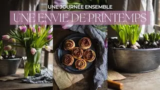 VLOG Slow Life | Comme une envie de printemps - Fleurs & roses feuilletées aux pommes