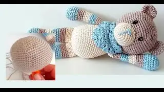 Horgolt csíkos maci 2/9 Fej horgolása