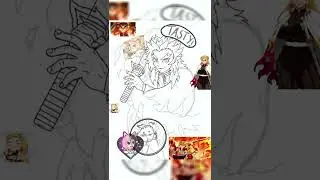 Demon Slayer - Rengoku Speed Painting: Part 1 (Outline Sketch)