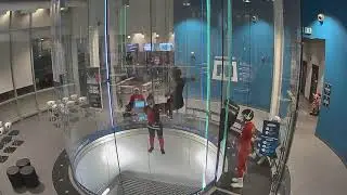 Sit flying practice in the wind tunnel