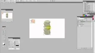 Photoshop Reflections: Stacked objects (coins)
