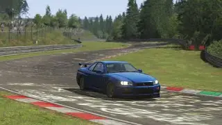 Driving a Nissan Skyline GT-R R34 at the N&uuml;rburgring | Assetto Corsa