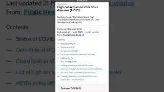 Coronavirus NOT a High Consequence Infectious Disease