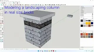 Modeling a landscaping column using real bricks