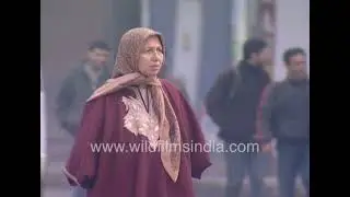 Security Forces Conduct Routine Checks in a Busy Kashmir Market