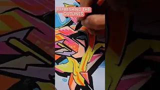 OUTLANDISH MARKERS GRAFFITI PIECE 😮 #graffiti #graffitiart #shorts