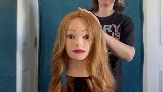 ASMR // Perfectionist Styling on My Mannequins Hair 🎀✨| Hair Parting, Pinning, and Spraying
